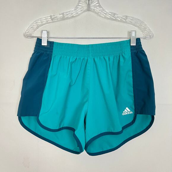 Adidas Climalite High-Rise Teal Running Shorts Size M - Picture 1 of 7